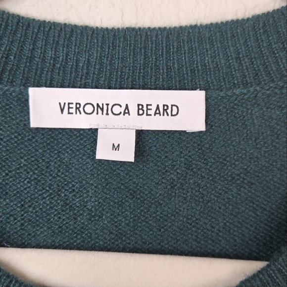Veronica Beard Womens Sz M Jerrel All Cashmere Pull Over Tank  Pine Sleeveless - Picture 4 of 9